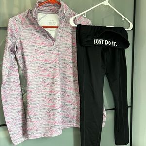Nike Pro Combat Running set - spring run, warm lined pants